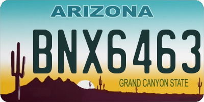 AZ license plate BNX6463