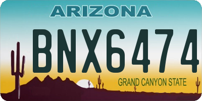 AZ license plate BNX6474
