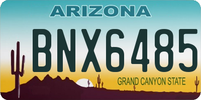 AZ license plate BNX6485