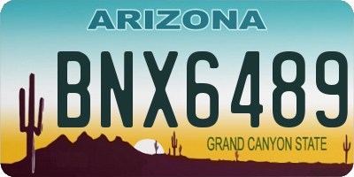 AZ license plate BNX6489