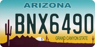 AZ license plate BNX6490