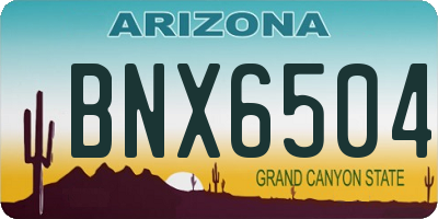 AZ license plate BNX6504