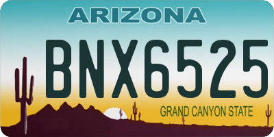 AZ license plate BNX6525