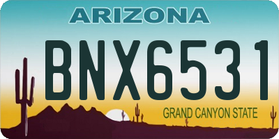 AZ license plate BNX6531