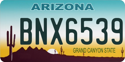 AZ license plate BNX6539