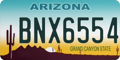 AZ license plate BNX6554