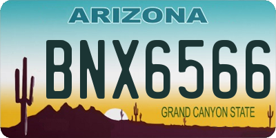 AZ license plate BNX6566