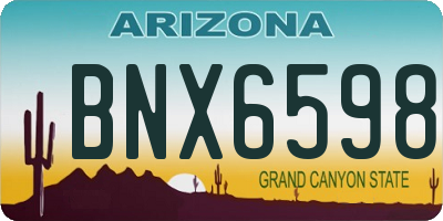 AZ license plate BNX6598