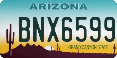 AZ license plate BNX6599