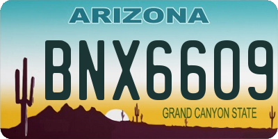 AZ license plate BNX6609