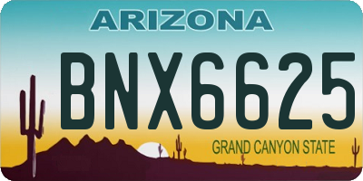 AZ license plate BNX6625