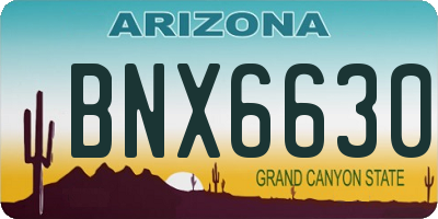 AZ license plate BNX6630
