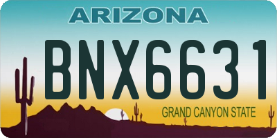 AZ license plate BNX6631