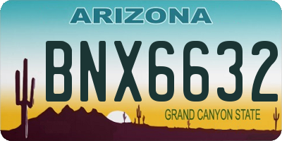 AZ license plate BNX6632