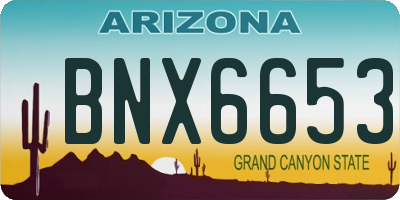 AZ license plate BNX6653