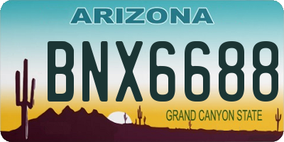 AZ license plate BNX6688