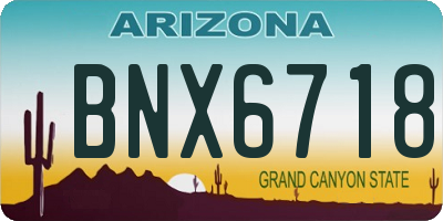 AZ license plate BNX6718