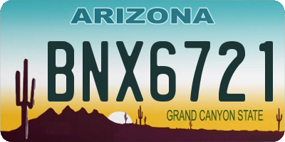 AZ license plate BNX6721