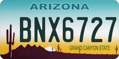 AZ license plate BNX6727