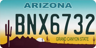 AZ license plate BNX6732