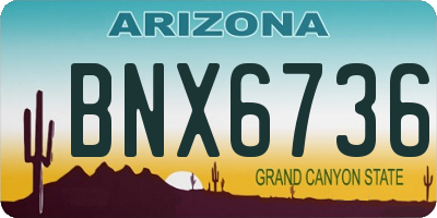 AZ license plate BNX6736