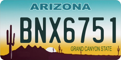 AZ license plate BNX6751