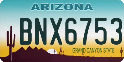 AZ license plate BNX6753