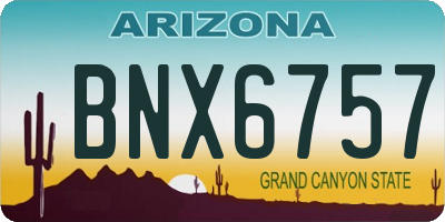 AZ license plate BNX6757