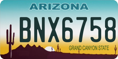 AZ license plate BNX6758