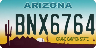AZ license plate BNX6764
