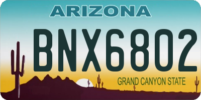 AZ license plate BNX6802