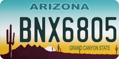 AZ license plate BNX6805