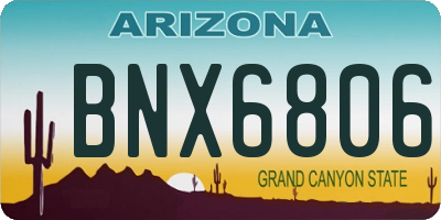 AZ license plate BNX6806