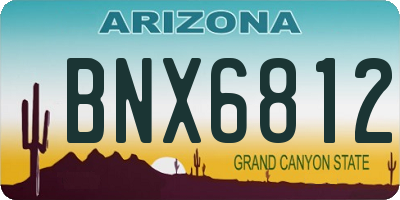 AZ license plate BNX6812