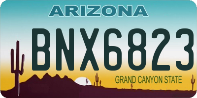 AZ license plate BNX6823