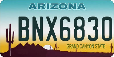 AZ license plate BNX6830