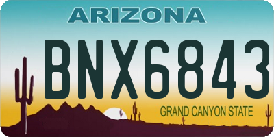 AZ license plate BNX6843