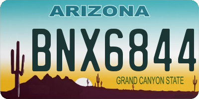 AZ license plate BNX6844