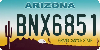 AZ license plate BNX6851