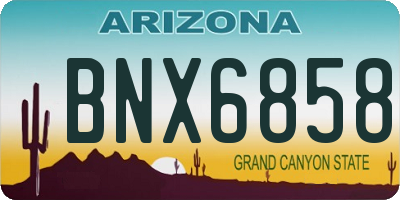 AZ license plate BNX6858