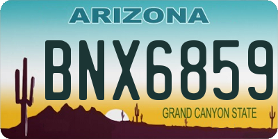 AZ license plate BNX6859
