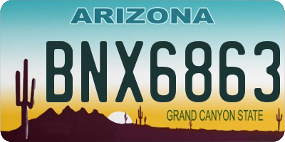 AZ license plate BNX6863