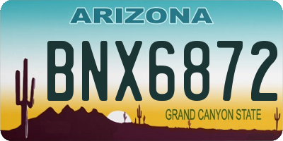 AZ license plate BNX6872
