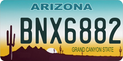 AZ license plate BNX6882