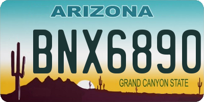 AZ license plate BNX6890