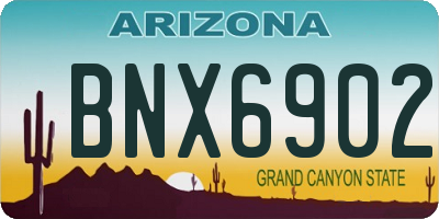 AZ license plate BNX6902