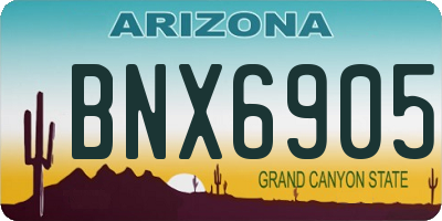 AZ license plate BNX6905