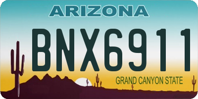 AZ license plate BNX6911