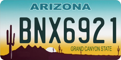 AZ license plate BNX6921