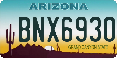 AZ license plate BNX6930